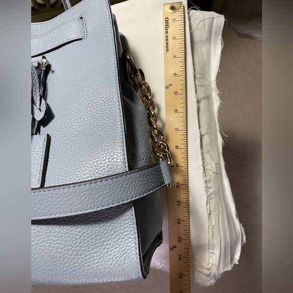 NWT  MICHAEL MICHAEL KORS  HAMILTON   PALE BLUE   LG NS TOTE  LEATHER - Picture 9 of 11